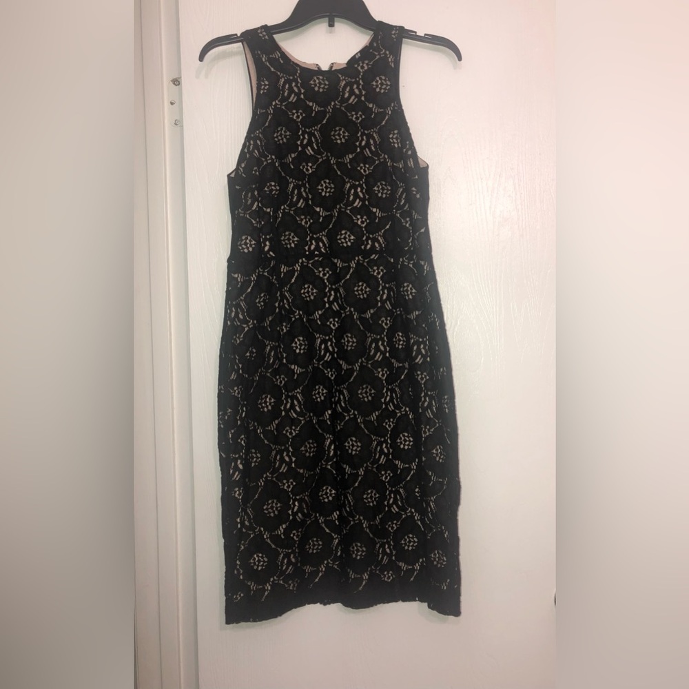 H&M Black Floral Lace Midi Dress